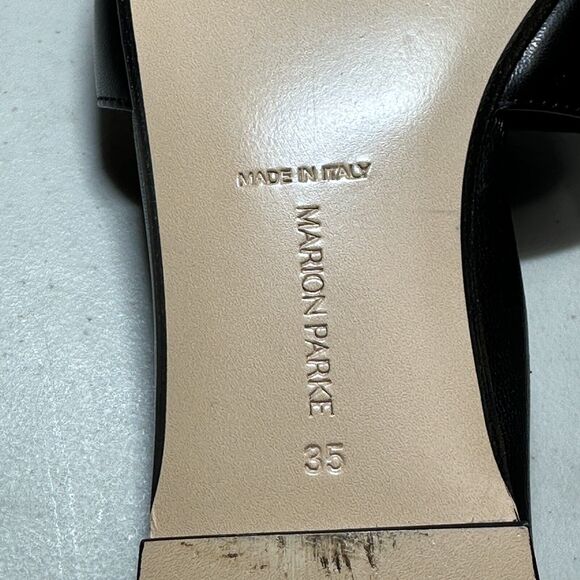 Marion Parke Black Cora Padded Leather Slide Sandal Shoes Women's 4.5-5/35 NWOB - Picture 15 of 15